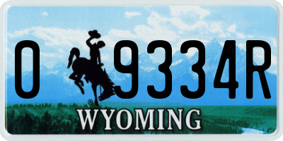 WY license plate 09334R