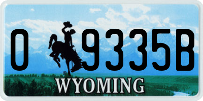 WY license plate 09335B