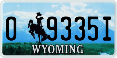 WY license plate 09335I