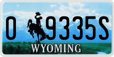 WY license plate 09335S