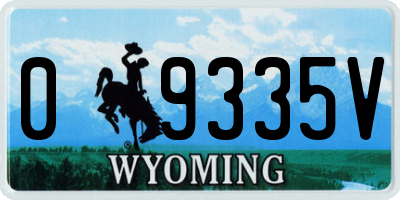 WY license plate 09335V