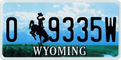 WY license plate 09335W