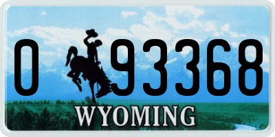 WY license plate 093368