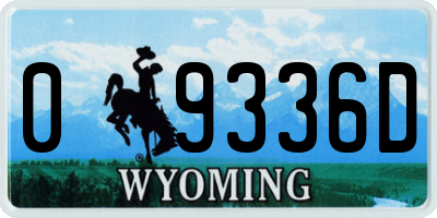 WY license plate 09336D