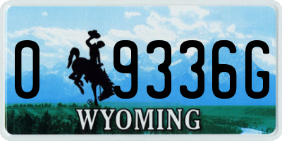 WY license plate 09336G