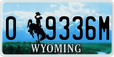 WY license plate 09336M