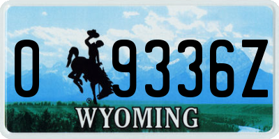 WY license plate 09336Z