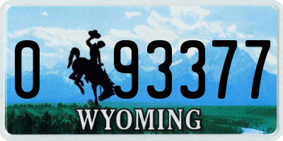 WY license plate 093377