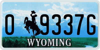 WY license plate 09337G