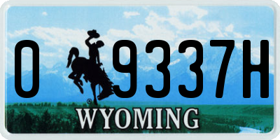 WY license plate 09337H