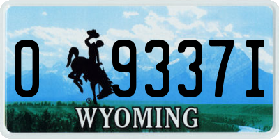 WY license plate 09337I