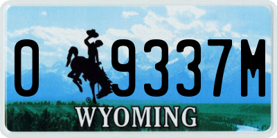 WY license plate 09337M