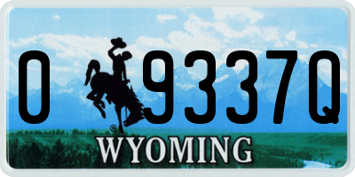 WY license plate 09337Q