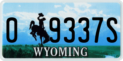 WY license plate 09337S