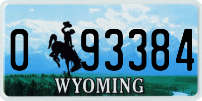 WY license plate 093384