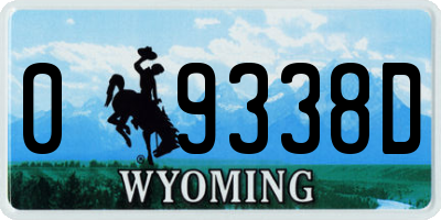 WY license plate 09338D