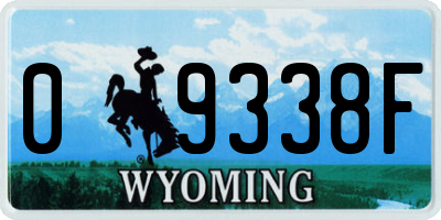 WY license plate 09338F
