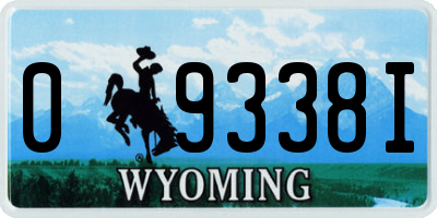 WY license plate 09338I
