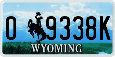 WY license plate 09338K