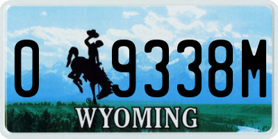 WY license plate 09338M