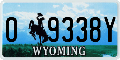 WY license plate 09338Y