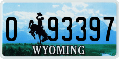 WY license plate 093397