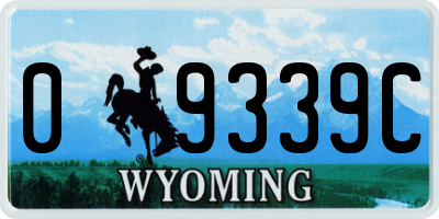 WY license plate 09339C