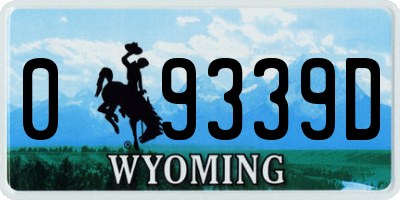 WY license plate 09339D