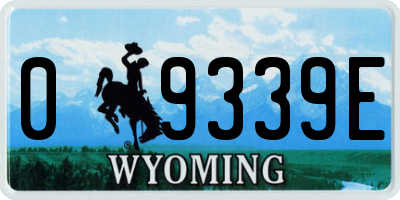 WY license plate 09339E
