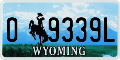 WY license plate 09339L