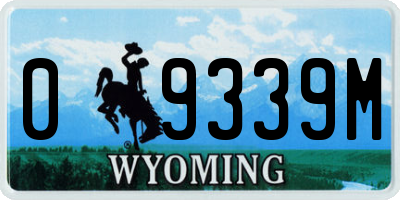WY license plate 09339M