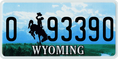 WY license plate 09339O