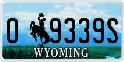 WY license plate 09339S