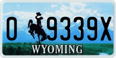 WY license plate 09339X