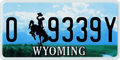 WY license plate 09339Y