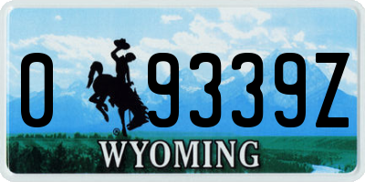 WY license plate 09339Z