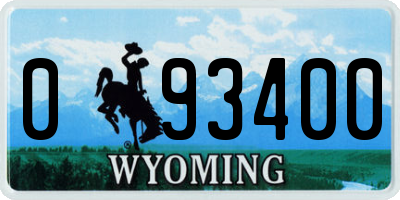 WY license plate 093400