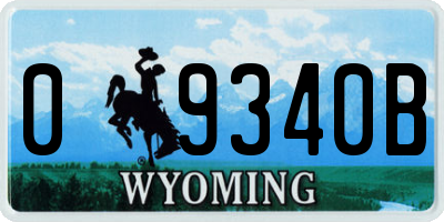 WY license plate 09340B