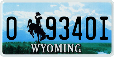 WY license plate 09340I