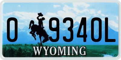 WY license plate 09340L