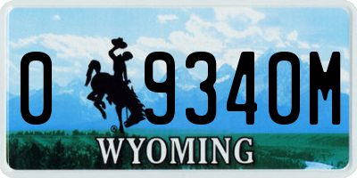 WY license plate 09340M