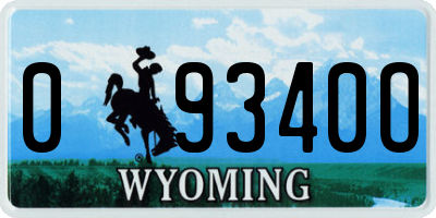 WY license plate 09340O