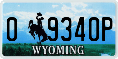 WY license plate 09340P