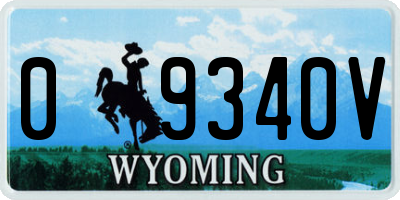 WY license plate 09340V