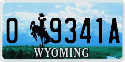 WY license plate 09341A