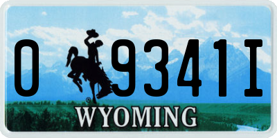 WY license plate 09341I