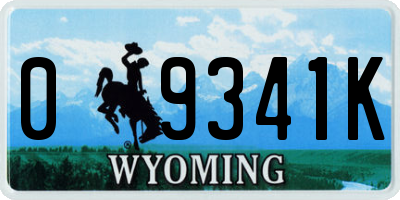 WY license plate 09341K