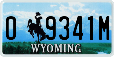 WY license plate 09341M