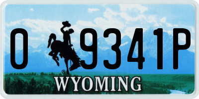 WY license plate 09341P