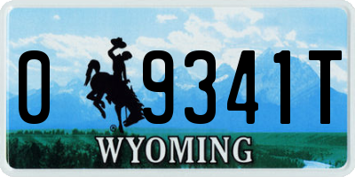 WY license plate 09341T